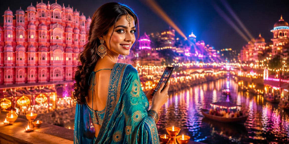 Mobile Casino experience with Jaipur Hawa Mahal background